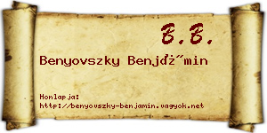Benyovszky Benjámin névjegykártya