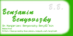 benjamin benyovszky business card